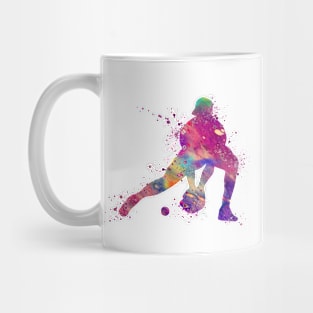 Baseball Catcher Colorful Watercolor Silhouette Mug